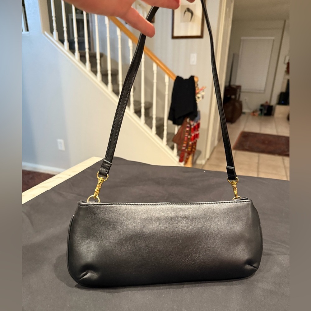 The FIND Black Leather Shoulder Bag NWOT - Picture 5 of 14